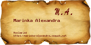 Marinka Alexandra névjegykártya